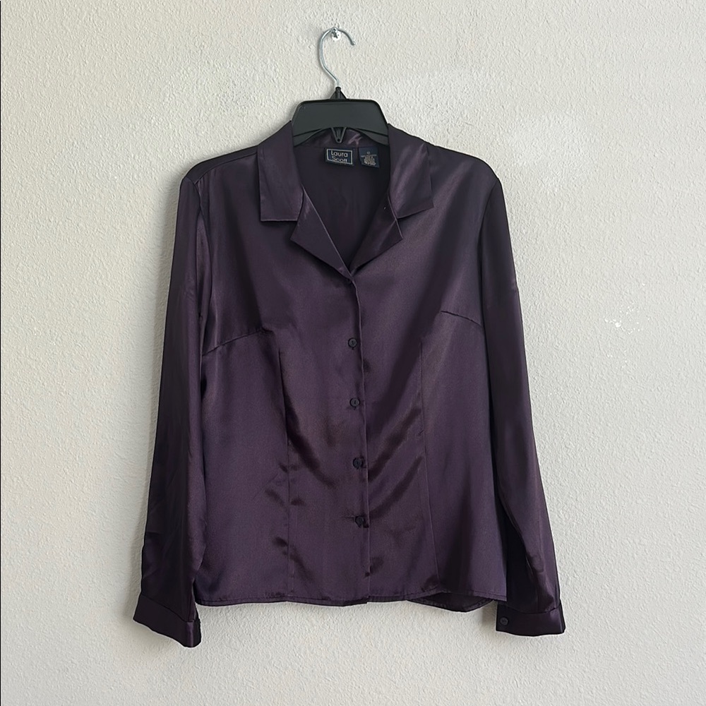 Laura Scott purple soft blouse 12